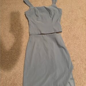 EUC Vintage blue tank and skirt set 5/6